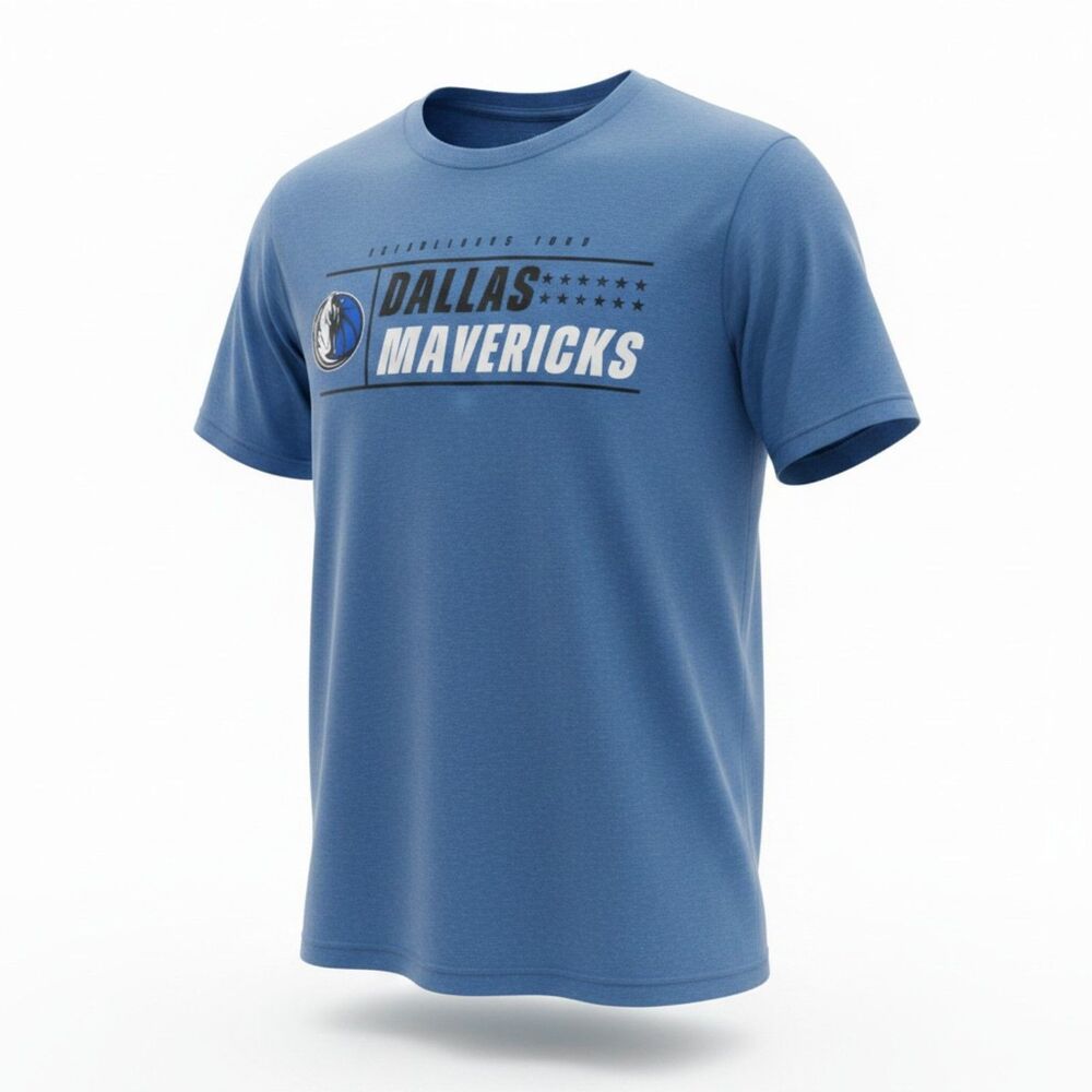 Dallas Mavericks T-Shirt Mens M Blue Heather NBA Graphic Tee NWOT